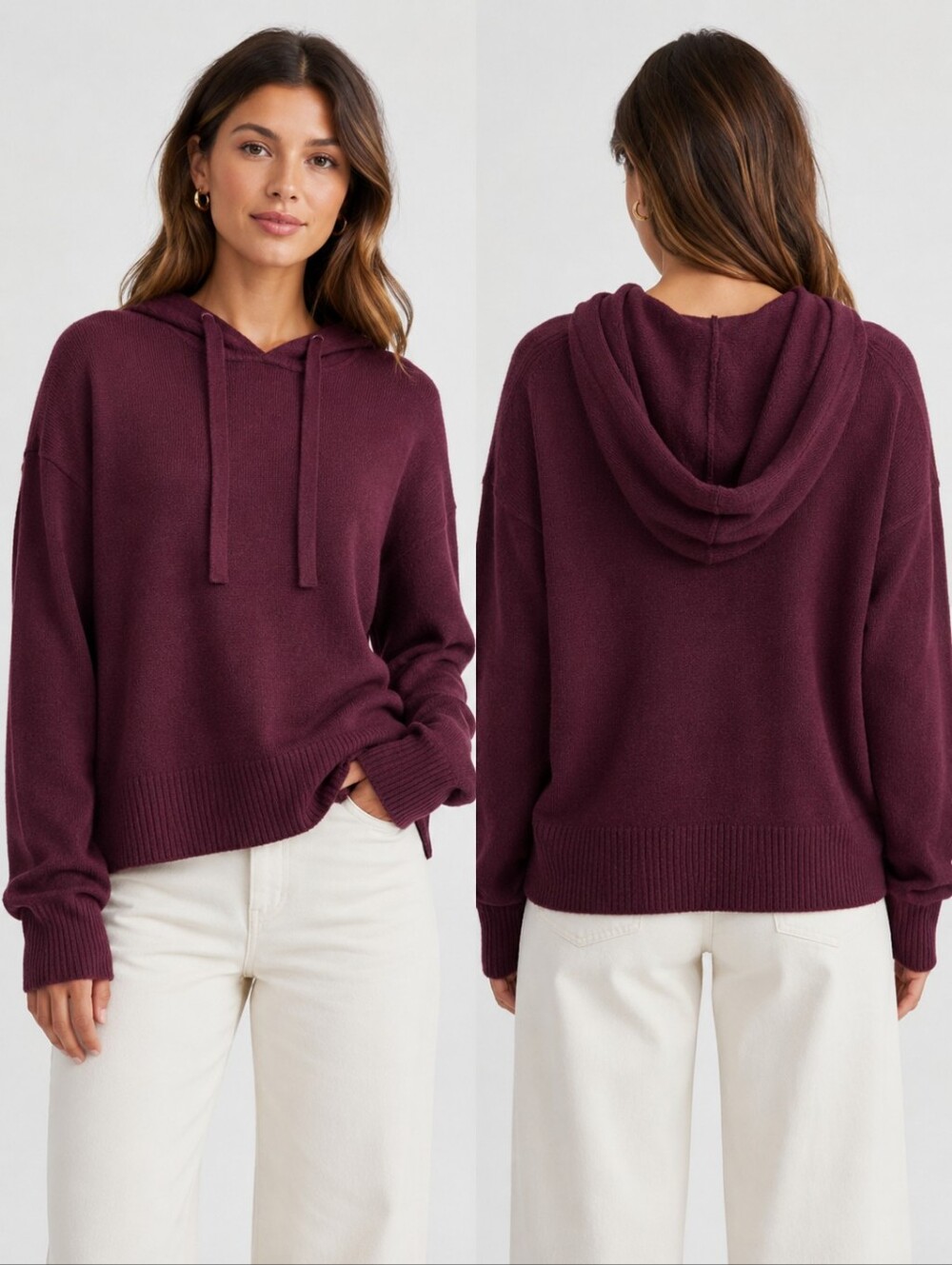 Lululemon 93% Cashmere Hooded Sweater Plum Purple Size Medium $268 Retail